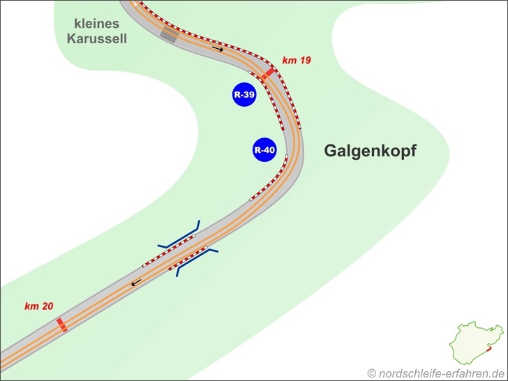 Ideallinie Streckenabschnitt Galgenkopf